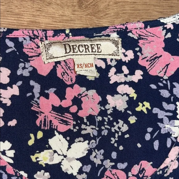 Decree Kids Floral Dress - Navy and Pink - Picture 2 of 3